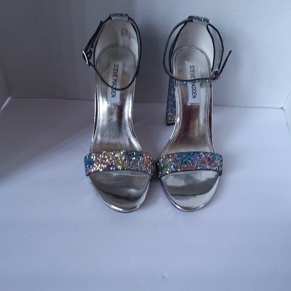 STEVE MADDEN MULTI COLOR GLITTER SANDALS - Picture 4 of 4